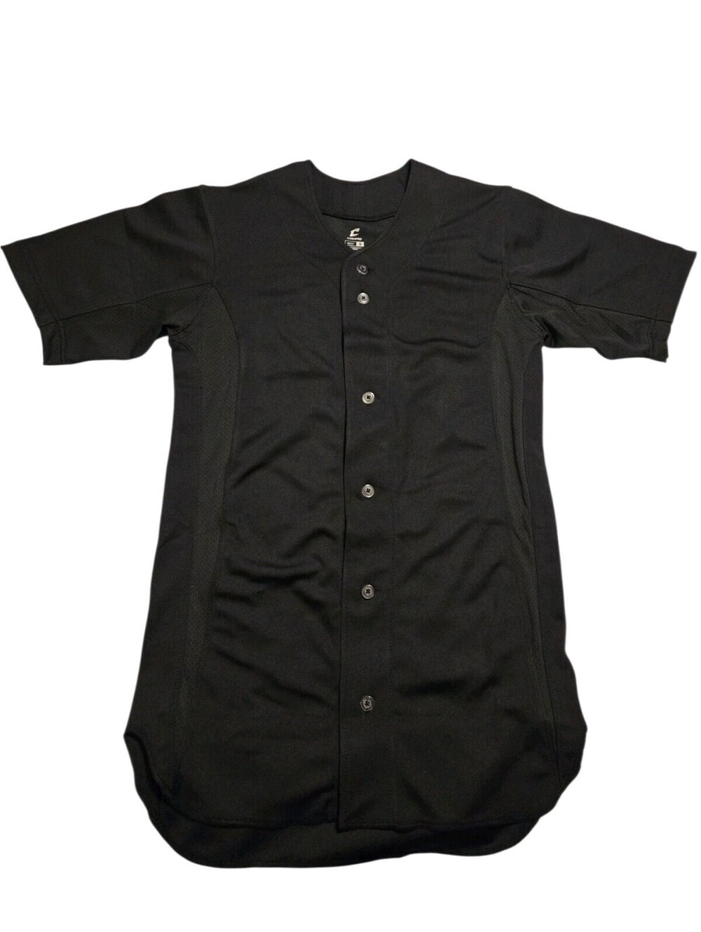 Champro Baseball Jersey Reliever Full Button Black Dri-Gear Men’s Sz Small NWT